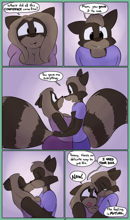 anthro dialogue duo female hug inviting kiss_on_lips kissing male male/female requesting sex_request speech_bubble text dirty_bunny marissa_keys tommy_keys mammal procyonid raccoon comic english_text incest_(lore) incestuous_temptation_(lore) mother_(lore) mother_and_child_(lore) mother_and_son_(lore) parent_(lore) parent_and_child_(lore) parent_and_son_(lore) son_(lore)