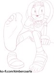 5_toes anthro biped closed_smile clothed clothed_anthro clothed_female clothing feet female foot_focus hair humanoid_feet mouth_closed plantigrade simple_background sitting smile soles solo toes white_background kimberco sega sonic_adventure sonic_the_hedgehog_(series) tikal_the_echidna echidna mammal monotreme 2021 hi_res