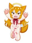 angry anthro bodily_fluids breasts button_(fastener) featureless_breasts featureless_crotch female hair navel nude open_mouth plushie ribbons seam_(sewing) simple_background solo standing tail tears white_background plushifications animate_inanimate domestic_cat felid feline felis living_plushie mammal 2024 3:4 digital_media_(artwork) hi_res