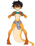 anthro big_bulge biped black_hair bulge childish_briefs clothed clothing countershade_face countershade_tail countershade_torso countershading eyebrows hair male shota simple_background small_but_hung solo tail underwear white_background young young_anthro young_male seniorseasalt sugardusto pascual_(sugardusto) scalie hi_res