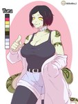 anthro breasts female hair simple_background solo lallamitan_t yuru_(lallamitan_t) anaconda boa_(snake) boinae reptile scalie snake 3:4 absurd_res digital_media_(artwork) hi_res