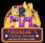 anthro black_nose blue_eyes bow_tie clothing duo electronics fur green_eyes hat head_tuft headgear headwear male microphone open_mouth purple_clothing text top_hat tuft yellow_body yellow_fur ijpalette-color five_nights_at_freddy's five_nights_at_freddy's_4 scottgames fredbear_(fnaf) golden_freddy_(fnaf) spring_bonnie_(fnaf) bear lagomorph leporid mammal rabbit alpha_channel english_text hi_res