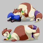 1:1 abdominal_bulge absurd_res anthro belly butt collar diorexity duo feral furret generation_2_pokemon generation_4_pokemon hi_res leo_(leocario) licking licking_lips lucario male nintendo paws pokemon pokemon_(species) scarf swallowing tail tail_mouth tongue tongue_out unusual_anatomy unusual_tail vore