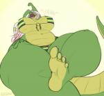 2019 4_toes absurd_res anthro arms_above_head bagelcollector big_breasts bikini breasts chair clothing colored_nails crocodile crocodilian crocodylid curvy_figure digit_ring feet female furniture green_body green_skin hair hi_res huge_breasts jewelry kale_(bagelcollector) multicolored_hair nails navel non-mammal_breasts open_mouth pink_hair reptile ring scalie sharp_teeth simple_background soles solo stretching swimwear teeth text thick_thighs toe_ring toenails toes tongue two_tone_hair under_boob voluptuous white_hair wide_hips yawn