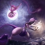 ambiguous_gender blue_eyes cloud duo eye_contact full_moon looking_at_another moon night tail butt-berry nintendo pokemon generation_1_pokemon legendary_pokemon mew_(pokemon) mewtwo pokemon_(species) 1:1 hi_res signature