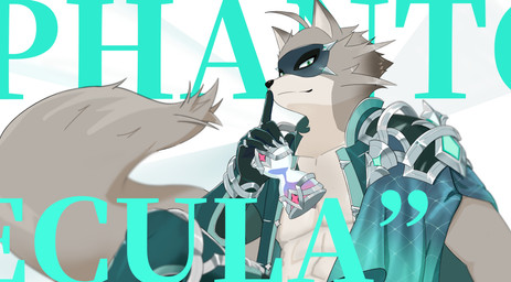 abs anthro athletic athletic_anthro athletic_male clothing fur gloves green_eyes grey_body grey_fur handwear hourglass_(object) looking_at_viewer male mask mindscape_cinema multicolored_body multicolored_fur shush solo tail topwear two_tone_body two_tone_fur kami_soubi lifewonders live_a_hero mihoyo zenless_zone_zero vulpecula canid canine fox mammal 2025 absurd_res hi_res