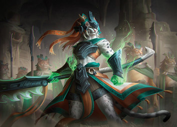 abs anthro armor cavern female fur grey_body grey_fur group headgear helmet holding_melee_weapon holding_object holding_polearm holding_spear holding_weapon looking_up magic melee_weapon muscular muscular_female polearm solo_focus spear tail weapon marie_magny hasbro magic:_the_gathering wizards_of_the_coast kutzil felid mammal pantherine snow_leopard 2023 digital_media_(artwork) official_art