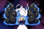 4_fingers 4_toes anthro blue_body blue_fur breasts claws close-up earth feet female fingers foot_fetish foot_focus fur hindpaw macro moon nipples nude pawpads paws planet planet_dwarfing ribbons_(anatomy) simple_background smile soles solo space terra_macro toes white_body futonmania nintendo pokemon vivian_sylveon canid canine eeveelution generation_6_pokemon mammal pokemon_(species) sylveon absurd_res digital_media_(artwork) hi_res