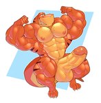 3_toes 5_fingers abs anthro balls barazoku biceps big_balls big_muscles big_pecs big_penis big_tail chest_tuft claws facial_tuft feet fingers foreskin genitals hairy huge_balls huge_muscles huge_penis humanoid_genitalia humanoid_hands humanoid_penis hybrid_genitalia hybrid_penis male manly medial_ring medial_ringed_humanoid_penis medial_ringed_hybrid_penis muscular muscular_male nipples pecs penis retracted_foreskin smile smiling_at_viewer solo striped_body stripes tail thick_penis thick_thighs toe_claws toes tuft wide_hips dumbandgreen universal_studios we're_back!_a_dinosaur's_story rex_(we're_back!) dinosaur prehistoric_species reptile scalie theropod tyrannosaurid tyrannosauroid tyrannosaurus tyrannosaurus_rex absurd_res hi_res