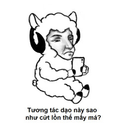 anthro cellphone ears_up electronics eyebrows fur holding_cellphone holding_object holding_phone holding_smartphone hooves horn looking_down male phone question_mark sheep_tail sitting sitting_on_ground smartphone solo tail text vietnamese wool_(fur) reynard_goodfellow reynard_the_baa bovid caprine mammal sheep monochrome vietnamese_text