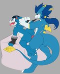 anal bed duo evolved furniture genitals hair male male/male nude penis sex battouga-sharingan bandai_namco digimon mythology yami_the_veemon digimon_(species) dragon fanmon magnamon mythological_creature mythological_scalie reptile scalie veemon absurd_res hi_res