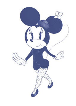 anthro big_ears breasts clothing eyelashes female footwear genitals gloves handwear hat headgear headwear high_heels legwear pie_cut_eyes shoes small_breasts smile solo tail vulva walking thebolo disney mickey_mouse_shorts minnie_mouse humanoid mammal mouse murid murine rodent 2019 hi_res sketch