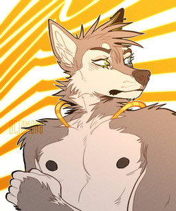 abstract_background anthro arm_tuft black_nipples black_nose blue_eyes cheek_tuft facial_tuft front_view fur green_eyes grey_body grey_fur head_tuft heterochromia male male_anthro mouth_closed multicolored_body multicolored_fur neck_tuft nipples nude shoulder_tuft solo text tuft two_tone_body two_tone_fur white_body white_fur 0ct0m0n0 hypetaph canid canine mammal artist_name bust_portrait hi_res portrait