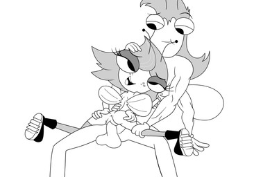 4_arms anthro anus balls butt cowgirl_position duo erection female female_on_top freckled_face freckles from_front_position genitals hand_on_butt leg_grab male male/female mullet multi_arm multi_limb muscular muscular_anthro muscular_male on_bottom on_top penetration penis sex spread_butt spreading vaginal vaginal_penetration vulva gyaradosageiii disney the_buzz_on_maggie aldrin_pesky maggie_pesky arthropod fly_(animal) insect absurd_res hi_res incest_(lore)