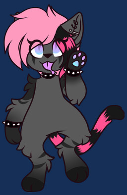 alternative_fashion anthro chibi coontail_hair emo female hair pink_hair raccoon_tail_hair scene_(fashion) scene_haircut simple_background solo rozy_sweet_tempest amaverse claudia_baume domestic_cat felid feline felis mammal absurd_res alpha_channel hi_res