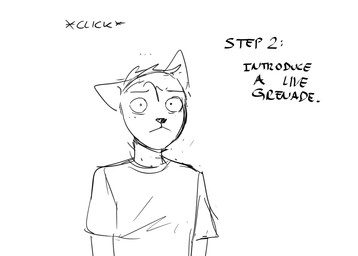 anthro dialogue male nervous offscreen_character scared solo text wide_eyed worried hladilnik daniel_(hladilnik) canid canine canis mammal wolf 2025 black_and_white comic english_text hi_res monochrome sketch