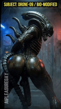 aipleasuregay anus balls big_balls big_butt big_penis butt genitals hole_(pit) male penis presenting presenting_hindquarters solo alien_(franchise) alien humanoid monster xenomorph animated