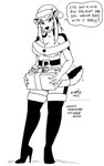 anthro breasts christmas_clothing christmas_headwear cleavage clothed clothing female fur grin hair hat headgear headwear holidays legwear santa_clothing santa_hat smile solo tail tail_motion tailwag text thigh_highs tegerio christmas ashley_heartwood canid canine canis domestic_dog husky mammal nordic_sled_dog spitz black_and_white english_text hi_res monochrome herm_(lore)