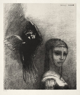 ambiguous_feral ambiguous_gender beak breasts clothed clothed_female clothed_human clothing duo feathered_wings feathers female female_human feral flying hair simple_background tail tail_feathers text wings odilon_redon public_domain avian bird human mammal 1888 19th_century absurd_res ancient_art artist_name hi_res lithograph_(artwork) monochrome traditional_media_(artwork)