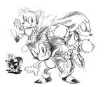 2_tails anthro biped clothing fist footwear gloves group handwear male multi_tail open_mouth open_smile plantigrade reference_image shoes simple_background smile standing tail trio white_background ballad-of-gilgalad classic_sonic_(universe) sega sonic_the_hedgehog_(series) classic_knuckles classic_sonic classic_tails knuckles_the_echidna miles_prower sonic_the_hedgehog canid canine echidna eulipotyphlan fox hedgehog mammal monotreme 2020 digital_media_(artwork) greyscale hi_res monochrome sketch