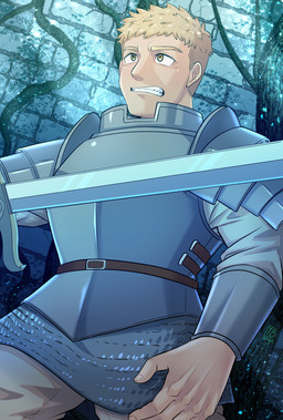 5_fingers armor biped eyebrows fingers hair holding_melee_weapon holding_object holding_sword holding_weapon human_only male melee_weapon not_furry solo sword weapon tofuboyz delicious_in_dungeon kensuke_(delicious_in_dungeon) laios_touden animate_inanimate human living_melee_weapon living_sword living_weapon mammal hi_res