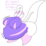 anthro anthro_pred belly big_belly big_breasts breasts eyes_closed female happy pregnant squirming struggling struggling_prey text thick_thighs unseen_prey vore wide_hips wobbling_belly erauue nintendo pokemon generation_7_pokemon pokemon_(species) salazzle 1:1 2022 english_text