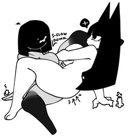 anthro bangs big_breasts black_ears black_hair black_text bob_cut bodily_fluids breasts candle duo female female/female fingers hair leg_markings long_hair markings sex short_hair simple_background socks_(marking) tears text thick_thighs tribadism vaginal white_background white_body white_sclera xarop77 witchcat_(xarop77) domestic_cat felid feline felis humanoid mammal 2025 digital_drawing_(artwork) digital_media_(artwork) monochrome