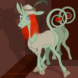 animal_genitalia animal_penis anus balls bareback bodily_fluids butt clothed clothing cloven_hooves crossdressing dock_(anatomy) dripping equine_genitalia equine_penis erection femboy feral flared_penis genital_fluids genitals hair hat headgear headwear hooves horn lipstick long_ears makeup male mirror outline partially_clothed penis precum precum_drip precum_string puffy_anus purple_eyes red_hair reflection solo tail tail_tuft tuft stoopedhooy mythology dwarf_truffle equid equine mammal mythological_creature mythological_equine unicorn 1:1 digital_media_(artwork)