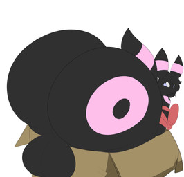 anthro balls bdsm big_balls big_butt bondage bound box butt container genitals huge_balls huge_butt hyper hyper_balls hyper_butt hyper_genitalia in_box in_container ribbon_bondage ribbons solo kuroyami nintendo pokemon loren_z_faust canid eeveelution generation_2_pokemon hybrid lagomorph mammal pokemon_(species) umbreon absurd_res hi_res genderfluid_(lore) trans_(lore)