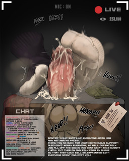 anthro balls barazoku bdsm bodily_fluids clothing cum cum_covered_penis cum_drip dripping duo emptying_balls erection faceless_character faceless_male feet foot_fetish foot_on_penis foot_play footjob footwear foreskin genital_fluids genital_focus genitals humanoid_genitalia humanoid_penis livestream male male/male musk penile penis penis_focus retracted_foreskin sex socks text arun_six mammal english_text hi_res
