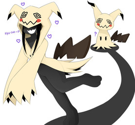 anthro anthrofied black_body black_hair bottomless breasts clothed clothing eyelashes featureless_crotch female hair heart_symbol hood hoodie long_sleeves medium_breasts navel on_one_leg open_mouth pokemorph question_mark shadow simple_background smile solo standing tail thick_thighs thigh_gap topwear white_background wide_hips nakachidragon nintendo pokemon kyu-cha_(naka) generation_7_pokemon mimikyu pokemon_(species) 2025 digital_media_(artwork) hi_res