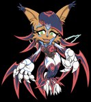 anthro big_ears claws corruption fangs female floating glowing_crystal green_eyes hand_outstretched smile solo teeth wings hb_lint archie_comics sega sonic_the_hedgehog_(archie) sonic_the_hedgehog_(comics) sonic_the_hedgehog_(series) nicole_the_lynx cyber_elf alpha_channel hi_res