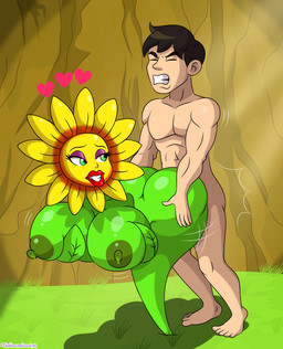 big_breasts big_butt bodily_fluids breast_squish breasts butt duo eyes_closed eyeshadow female female_penetrated green_body heart_symbol human_on_humanoid human_penetrating human_penetrating_humanoid humanoid_penetrated interspecies lactating lips lipstick makeup male male/female male_penetrating male_penetrating_female male_penetrating_humanoid nipples penetration petals plant sex squish thick_lips unknowndraw6798 conker's_bad_fur_day rareware miss_sunflower elemental_creature elemental_humanoid flora_fauna human humanoid mammal plant_humanoid absurd_res hi_res