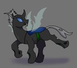 black_body blue_eyes exoskeleton facial_scar feral hole_(anatomy) hooves insect_wings male piercing quadruped scar solo wings gumdreary friendship_is_magic hasbro my_little_pony evening_breeze arthropod changeling absurd_res hi_res