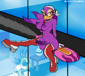anthro areola balls beak beverage blue_eyes bodily_fluids boots boots_only breasts clothing container crossgender cup duo erection exhibitionism eyewear footwear footwear_only foreskin ftg_crossgender fti_crossgender genital_fluids genitals glass glasses gloves gynomorph gynomorph_anthro handwear holding_container holding_cup holding_mug holding_object hoverboard intersex intersex_anthro leaking_precum male mostly_nude mug nipples nude partially_retracted_foreskin penis precum precum_string public public_nudity purple_body round_glasses shoes sitting smile spitting_drink vein veiny_penis wearing_glasses justtaylor idw_publishing sega sonic_riders sonic_the_hedgehog_(comics) sonic_the_hedgehog_(idw) sonic_the_hedgehog_(series) clutch_the_opossum wave_the_swallow avian bird hirundinid oscine passerine swallow_(bird) digital_media_(artwork) hi_res