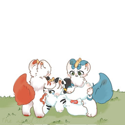 anal anal_penetration balls black_body black_fur blue_body blue_fur blush bodily_fluids cheek_tuft chest_tuft cum cum_drip cum_in_ass cum_in_mouth cum_inside cumshot dripping ear_piercing ejaculation facial_tuft feral fur fur_markings genital_fluids genitals grass green_eyes group group_sex hand_on_head holding_leg horn inner_ear_fluff looking_at_another male male/male markings multicolored_body multicolored_fur on_grass open_mouth oral pawpads paws penetration penis piercing plant round_ears sex simple_background standing tears trio tuft two_tone_body two_tone_fur white_body white_fur zhngchnji252812 asian_mythology chinese_mythology east_asian_mythology fabulous_beasts fenz_(studio) mythology bixie_(fabulous_beasts) qishiqi_(fabulous_beasts) tianlu_(fabulous_beasts) pixiu 1:1 colored