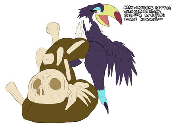 after_vore big_butt bone bones_in_feces butt disposal feces female female_pred feral feral_pred human_prey pooping rear_view remains smile smirk solo text vore poisonsneksoffie blue_sky_studios rio_(series) eva_(rio) avian bird human keel-billed_toucan mammal toucan true_toucan english_text hi_res