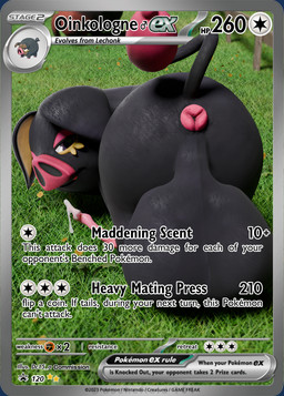 animal_genitalia animal_penis anus backsack balls big_balls bodily_fluids cum feral genital_fluids genitals grass huge_balls hyper hyper_balls hyper_genitalia looking_at_viewer male outside penis plant pokemon_card porcine_penis presenting solo text dc15_a nintendo pokemon generation_9_pokemon mammal oinkologne pokemon_(species) suid suine sus_(pig) 3d_(artwork) absurd_res digital_media_(artwork) english_text hi_res