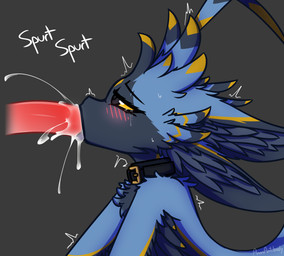 4_ears anthro blush bodily_fluids collar cum cum_drip cum_in_mouth cum_inside cum_on_penis cumshot dripping duo ejaculation feathers fellatio fluffy genital_fluids genitals inner_ear_fluff male male/male markings multi_ear multicolored_body multicolored_feathers nude offscreen_character open_mouth oral orgasm penetration penile penis sex simple_background sweat sweatdrop tail tail_markings tears tongue tongue_out tuft twitching winged_arms wings yellow_eyes anonantibody soren_(boring_soren) avali colored digital_drawing_(artwork) digital_media_(artwork) hi_res shaded signature widescreen
