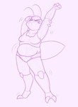 anthro bra briefs clothed clothing female overweight overweight_female solo stretching tighty_whities underwear underwear_only white_briefs white_clothing white_underwear drfoxweyman mel_(bigchallenges) ant arthropod hymenopteran insect absurd_res hi_res