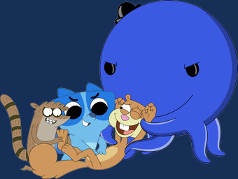anthro blue_body blue_fur brown_body brown_fur featureless_chest featureless_crotch feet female flat_chested fur holding_arms laugh lying male on_back open_mouth smile tail tan_body tan_fur tickling porygon2z cartoon_network nickelodeon oswald_(series) pikwik_pack regular_show spongebob_squarepants oswald_the_octopus rigby_(regular_show) sandy_cheeks aquatic canid canine canis cephalopod coleoid domestic_dog eastern_grey_squirrel grey_squirrel mammal mollusk octopodiform octopus rodent sciurid tree_squirrel absurd_res alpha_channel crossover hi_res
