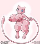 anthro big_breasts blue_eyes breasts female huge_breasts nipples nude overweight overweight_anthro overweight_female pink_background pink_body simple_background slightly_chubby slightly_chubby_female solo tail text thick_thighs wide_hips spocky87 nintendo pokemon generation_1_pokemon legendary_pokemon mammal mew_(pokemon) pokemon_(species) absurd_res hi_res url