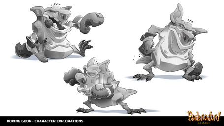 3_toes action_pose bandage bandaged_arm bent_arm bent_legs big_nose black_talons black_tongue boxing_gloves clothing eyes_closed featureless_crotch feet grey_body grey_boxing_gloves grey_clothing grey_eyes grey_handwear grey_scales grey_tail handwear happy light lips male membrane_(anatomy) mouth_closed multicolored_body multicolored_scales multicolored_tail one_eye_closed pose scales scratching semi-anthro simple_background solo tail teeth text thick_bottom_lip toes tongue tongue_out webbed_feet white_background white_body white_lips white_scales giacomo_boni pandemonium!_(series) toys_for_bob boxing_goon monster 16:9 2020 4k absurd_res adobe_photoshop_(artwork) digital_drawing_(artwork) digital_media_(artwork) english_description english_text greyscale hi_res lighting monochrome multiple_images shaded widescreen