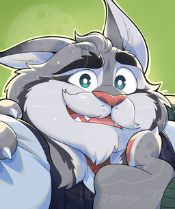 anthro clothing duo feral fur gesture grey_body grey_fur hand_gesture male open_mouth smile suit sweater thumbs_up topwear uwsponge disney zootopia milton_lynxley pawbert_lynxley felid feline lynx mammal hi_res