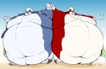 2020 anthro artist_logo artist_name belly big_belly biped blue_body blue_fur countershade_fur countershading digital_media_(artwork) duo english_text fur generation_7_pokemon hi_res huge_belly humanoid_hands hyper hyper_belly jiggling logo lycanroc male morbidly_obese morbidly_obese_anthro morbidly_obese_male mostly_nude multicolored_body multicolored_fur navel nintendo obese obese_anthro obese_male overweight overweight_anthro overweight_male pearypanda pokemon pokemon_(species) red_body red_fur simple_background smile text two_tone_body two_tone_fur walking white_body white_countershading white_fur