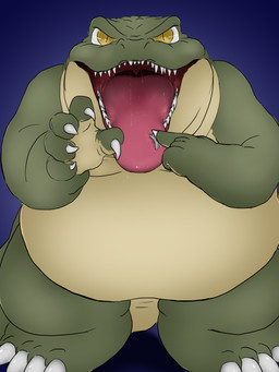 bodily_fluids drooling duo feral hand_on_tongue inside_mouth looking_at_viewer macro male micro mouth_shot open_mouth oral_vore prey_in_mouth saliva size_difference slightly_chubby tongue vore naoki185 alligator alligatorid crocodile crocodilian reptile scalie 3:4 hi_res