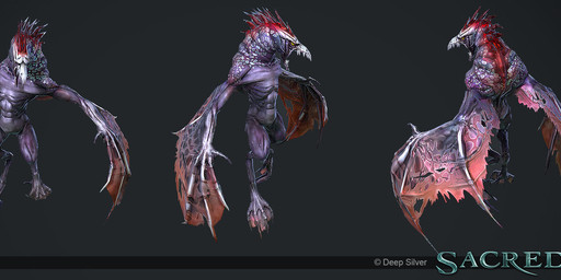 5_toes ambiguous_feral ambiguous_gender biped bipedal_feral empty_eyes feet feral flying long_snout membrane_(anatomy) membranous_wings muscular muscular_feral neck_spikes purple_body sharp_teeth snout solo teeth text thick_neck toes webbed_feet wings yellow_eyes daniel_noll european_mythology greek_mythology mythology sacred_(video_game_series) sacred_3 avian harpy mythological_avian mythological_creature 2014 3d_(artwork) digital_media_(artwork) hi_res model_sheet official_art url