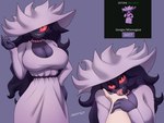 anthro big_breasts breasts clothed clothing cosplay crossover_cosplay dress female fusion hair looking_at_viewer pokemon_fusion purple_body red_eyes simple_background smile solo tongue japy7u7 capcom fakemon nintendo pokemon resident_evil alcina_dimitrescu generation_1_pokemon generation_4_pokemon gengar ghost humanoid hybrid mismagius pokemon_(species) spirit vampire 4:3 absurd_res crossover hi_res