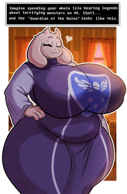 2_horns anthro areola_outline big_breasts biped breasts clothed clothed_anthro clothed_female clothing curvy_figure delta_rune_(emblem) dress eyebrows eyelashes eyes_closed female female_anthro fingers hand_on_hip hand_on_own_hip heart_symbol horn huge_breasts huge_hips huge_thighs long_ears mature_anthro mature_female nipple_outline overweight overweight_anthro overweight_female purple_clothing robe smile solo symbol text thick_thighs voluptuous voluptuous_anthro voluptuous_female white_body wide_hips illustratorfake undertale_(series) toriel bovid caprine mammal english_text hi_res