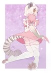 4_toes 5_fingers anthro blush breasts clothed clothed_anthro clothed_female clothing feet female fingers fully_clothed fully_clothed_anthro fully_clothed_female kneeling legwear markings pawpads paws side_boob simple_background solo striped_markings striped_tail stripes tail tail_markings thigh_highs toes topwear white_background white_tail empaws yunna_(monstercheetah) felid mammal pantherine tiger 2025 digital_media_(artwork) hi_res